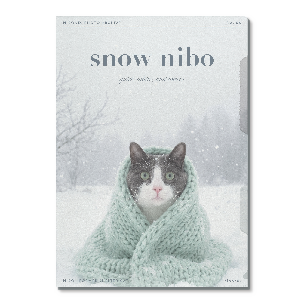 snow nibo A4クリアファイル（雪の日のにぼ）