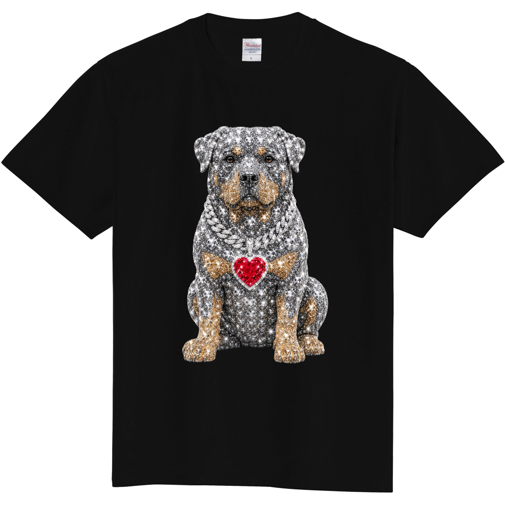 ロットワイラー ダイヤモンドハート Tシャツ｜Rottweiler Diamond Heart Tee