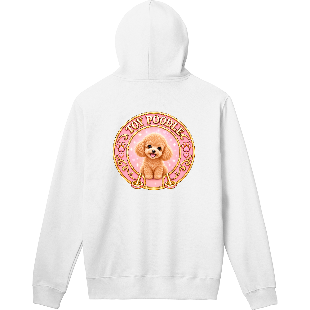 TOY POODLE PINK JEWEL HOODIE｜トイプードル ピンクジュエル バックプリントパーカー