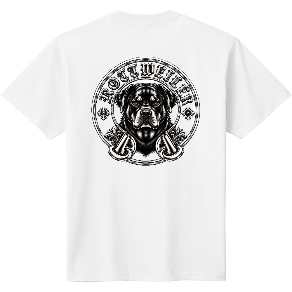 ROTTWEILER CHROME EMBLEM バックプリントTシャツ|ロットワイラー