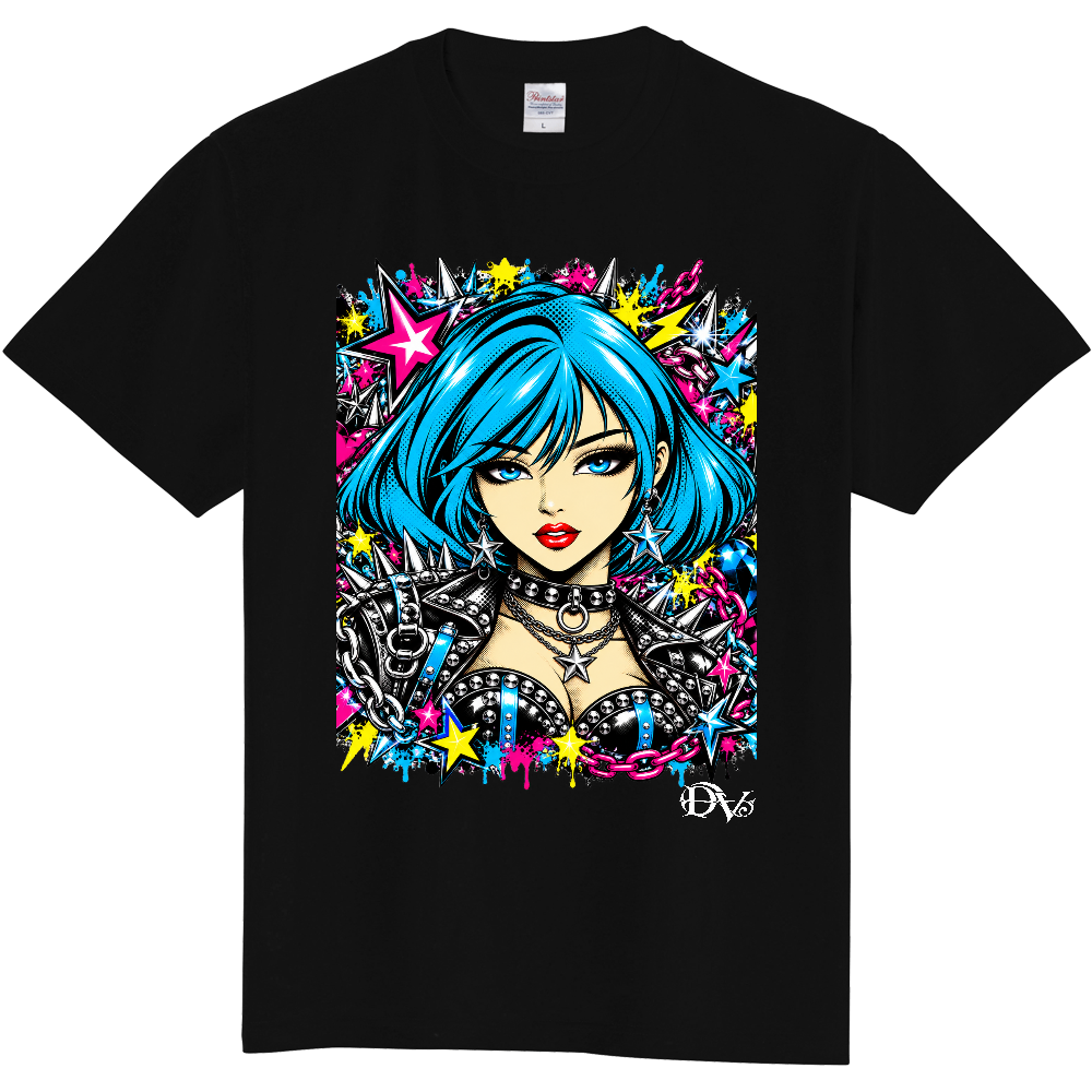 Tシャツ/Metal Diva (BLUE) /ブラック