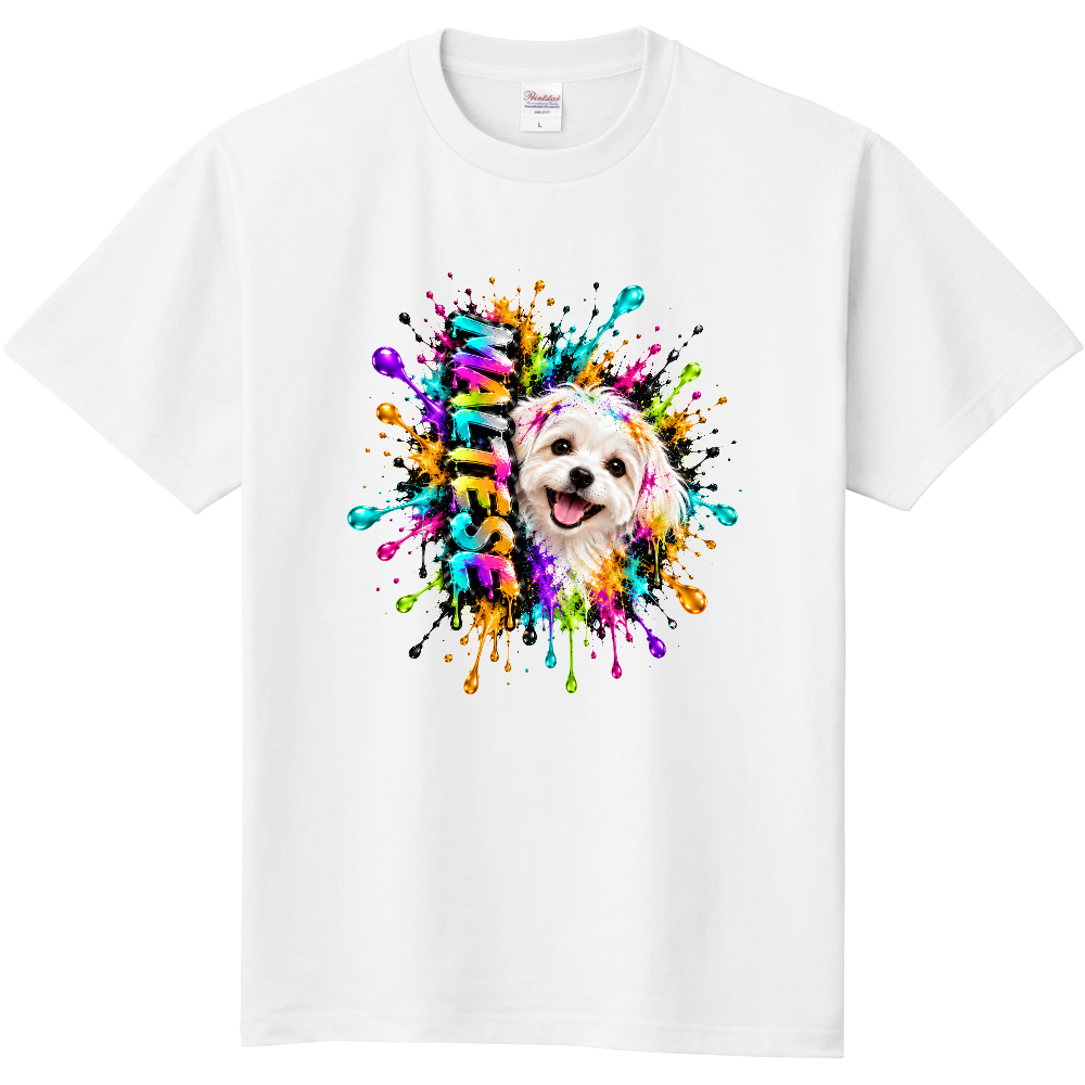MALTESE COLOR SPLASH TEE｜マルチーズ カラースプラッシュTシャツ