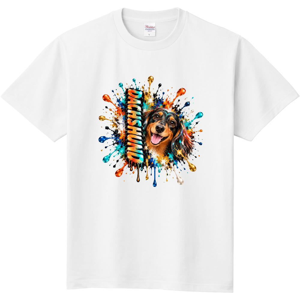 DACHSHUND COLOR SPLASH TEE｜ダックスフンド カラースプラッシュTシャツ