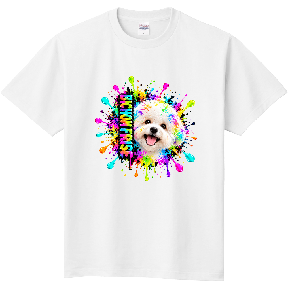BICHON FRISE NEON SPLASH TEE｜ビションフリーゼ ネオンスプラッシュTシャツ