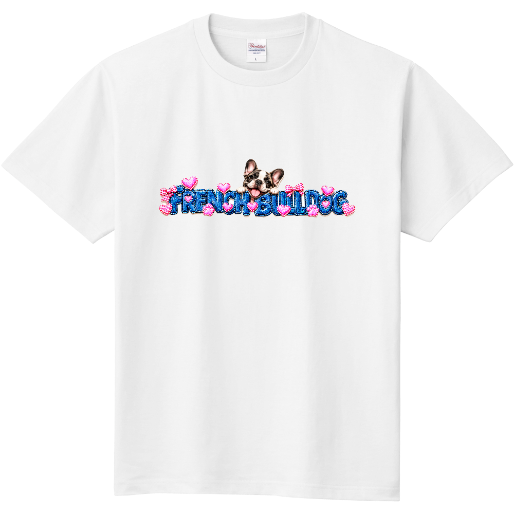 FRENCH BULLDOG DENIM HEART TEE|フレンチブルドッグ デニムハートTシャツ