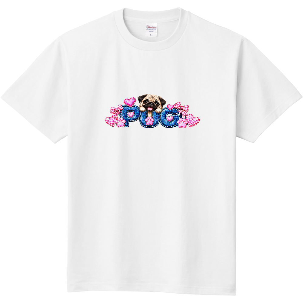 PUG DENIM HEART TEE｜パグ デニムハートTシャツ