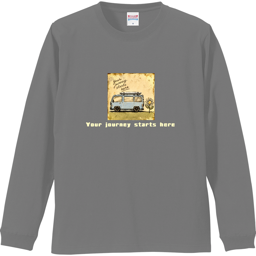 旅はここから始まる ロングスリーブtシャツ
