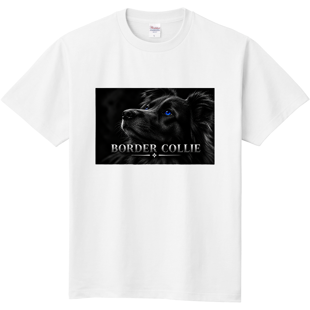 ボーダーコリー ブルーアイ グラフィック ホワイトTシャツ