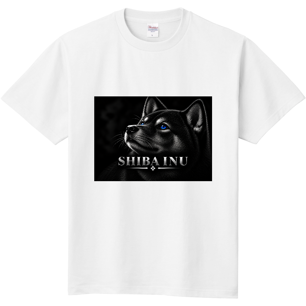 柴犬 ブルーアイ グラフィック ホワイトTシャツ