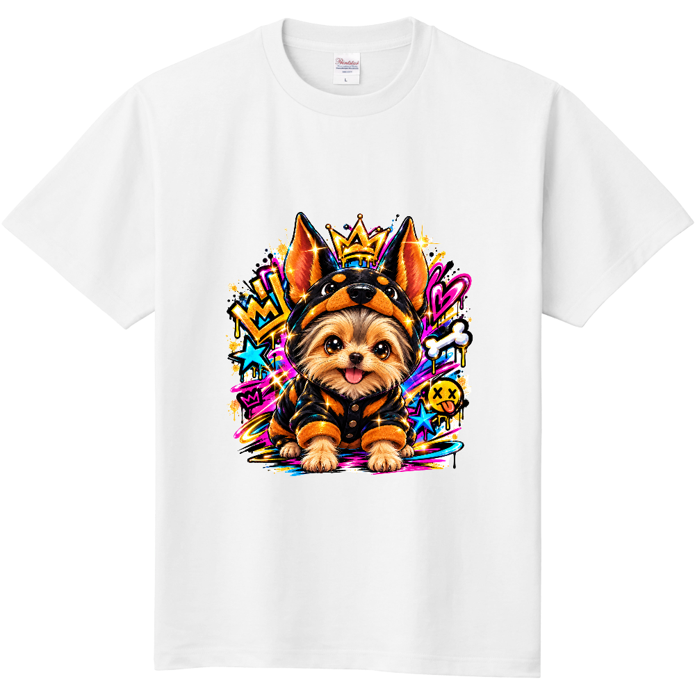 ヨークシャーテリア ドーベルマン着ぐるみ ポップTシャツ