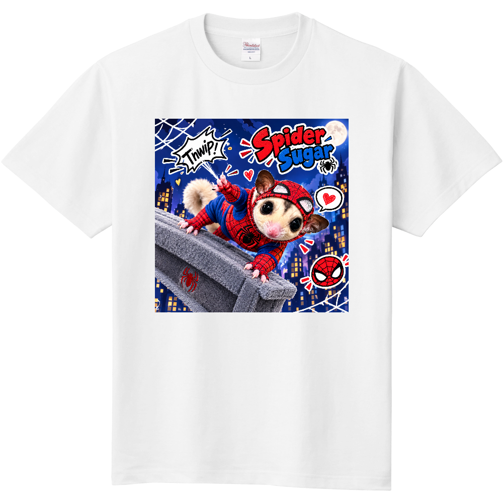 フクロモモンガのハロウィン仕様　ヒーローコスプレTシャツ