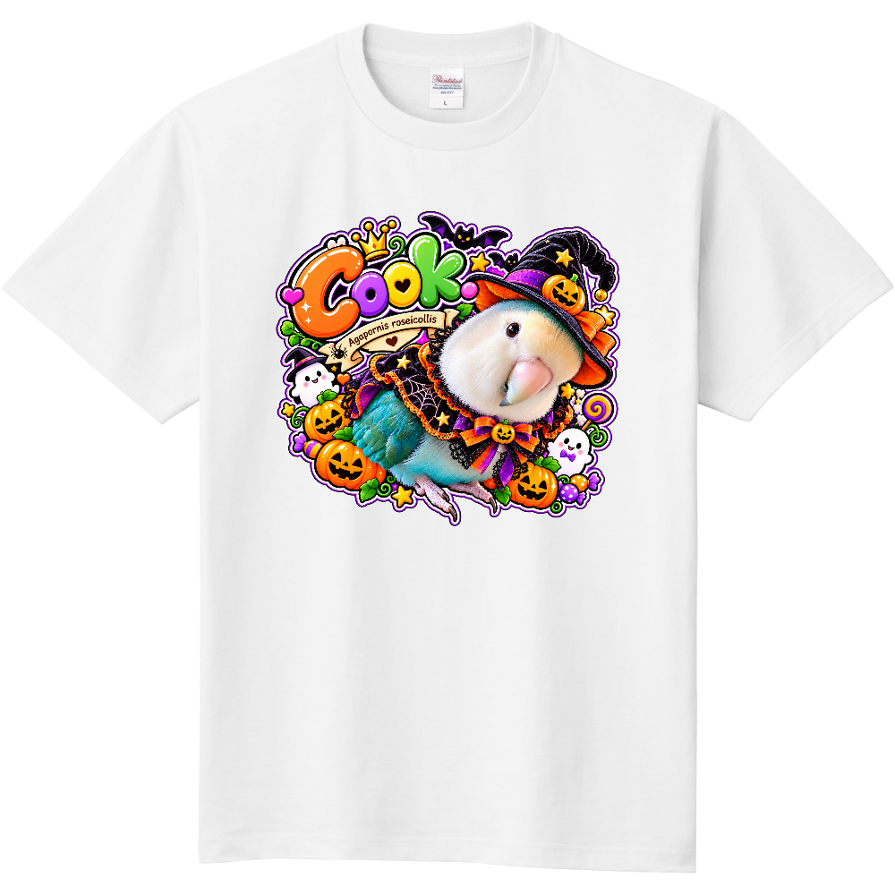 コザクラインコのクックさん　ハロウィンTシャツ