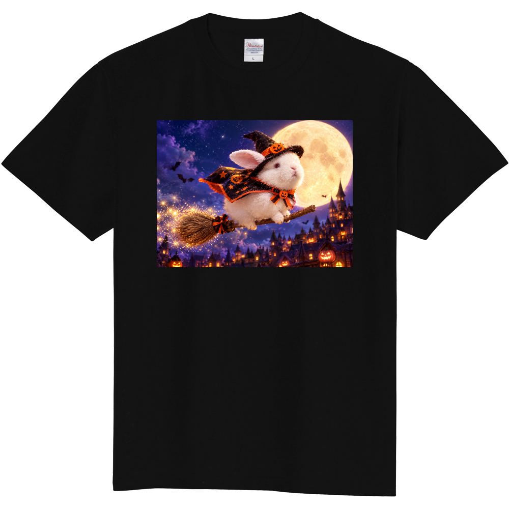 ホーランドロップのアイたん　魔女っ子帚Tシャツ
