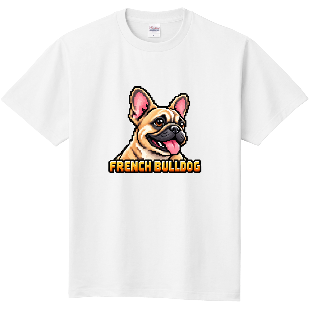 フレンチブルドッグ ピクセルアート Tシャツ