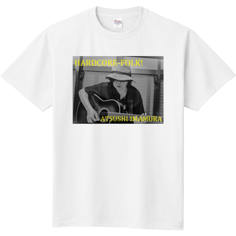 イマムラあつし HARDCORE-FOLK! Tシャツ ホワイト