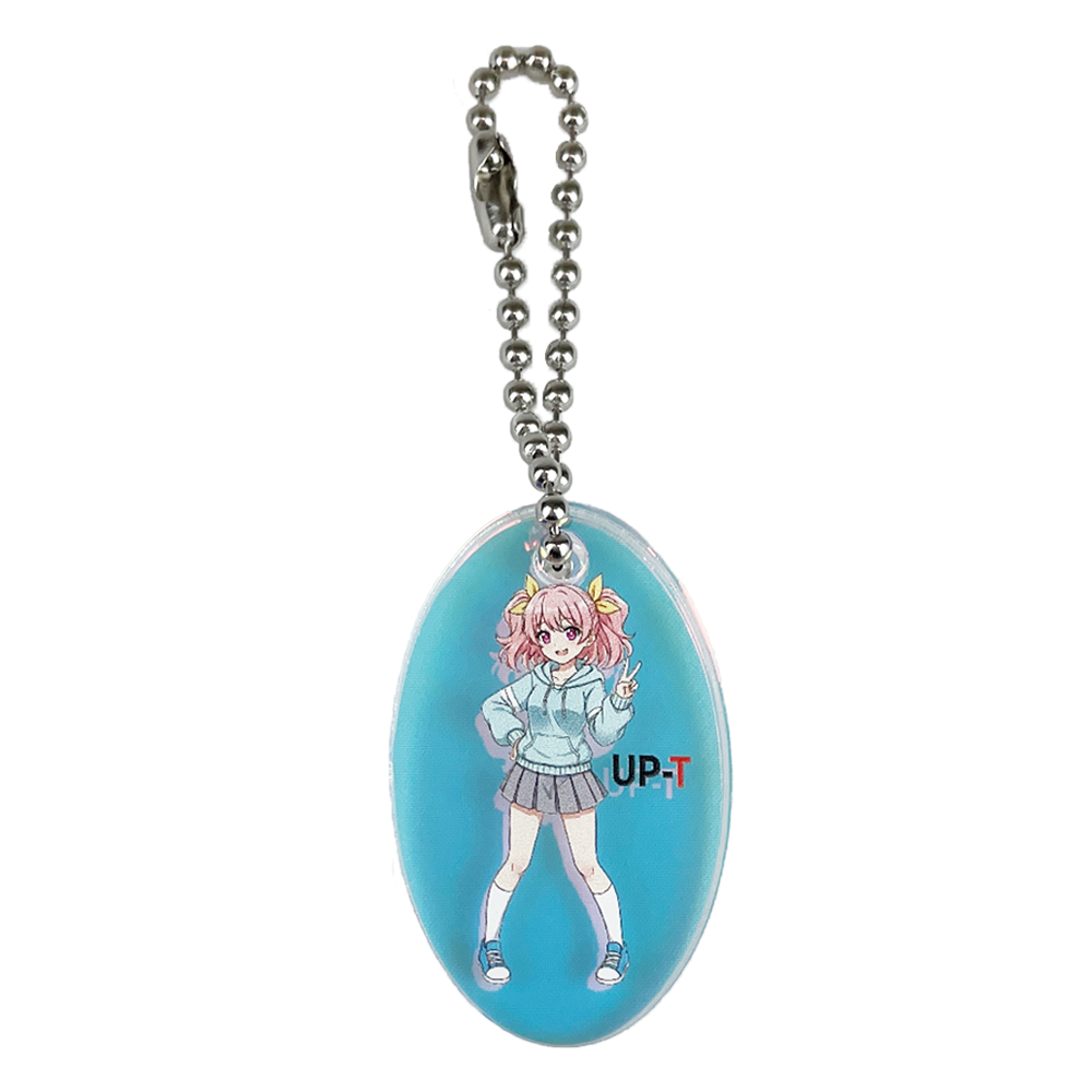 ホログラムアクリルキーホルダー（楕円型）4cm オーロラ