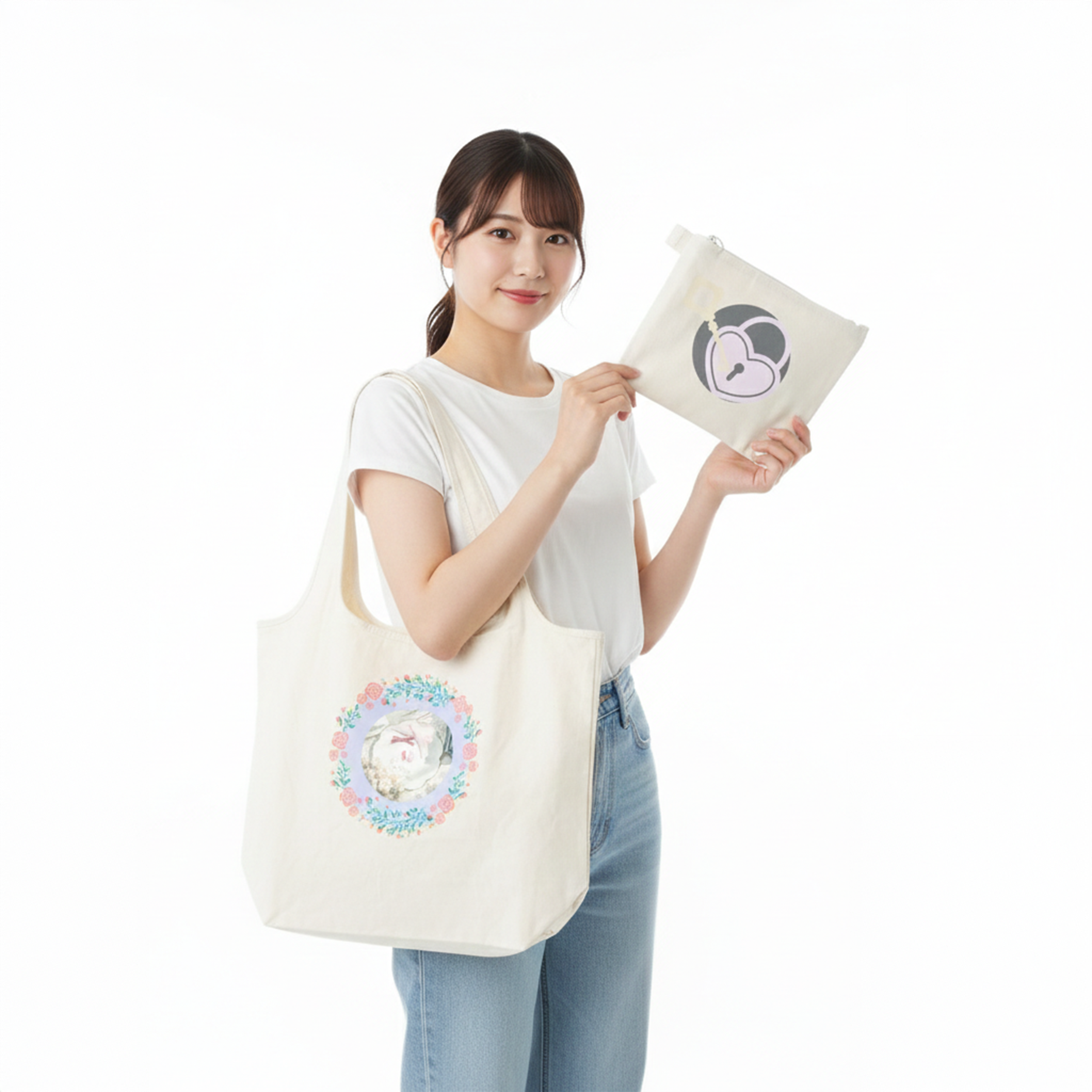 たためるマルシェ【白プリントあり】