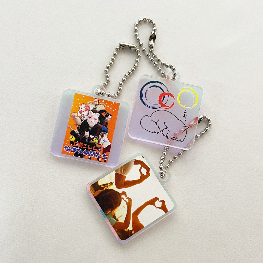 ホログラムアクリルキーホルダー（四角型）4cm オーロラ