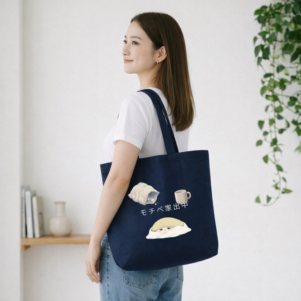 モチベ家出中 Tote｜Quiet Moments（Navy）（Quiet Momentsの