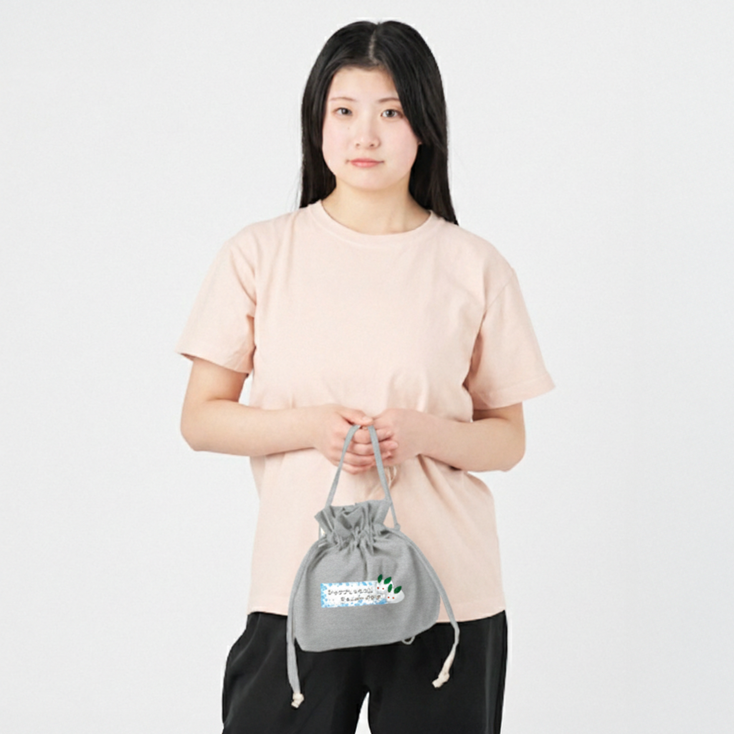 シャンブリック巾着ショルダーバッグ