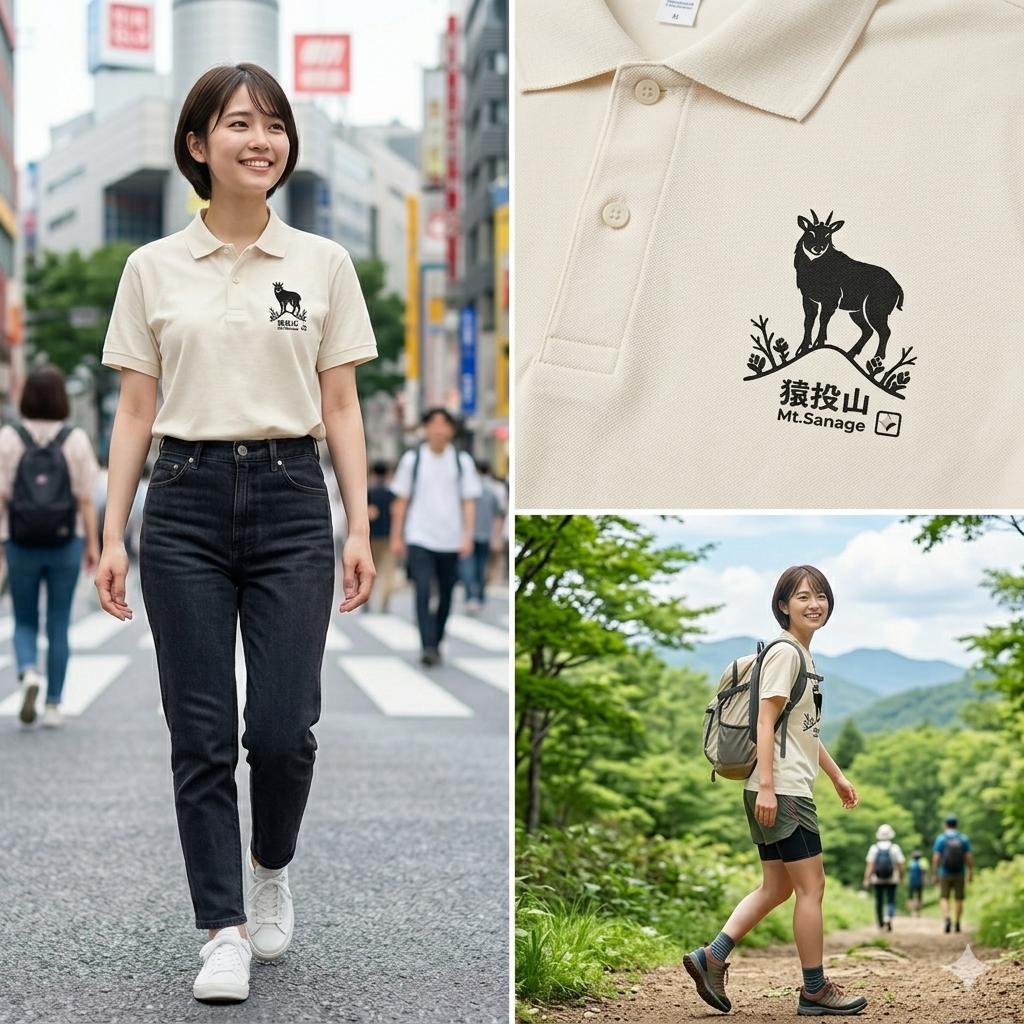 登山の聖地】猿投山×ニホンカモシカ 和モダンプレミアムTシャツ