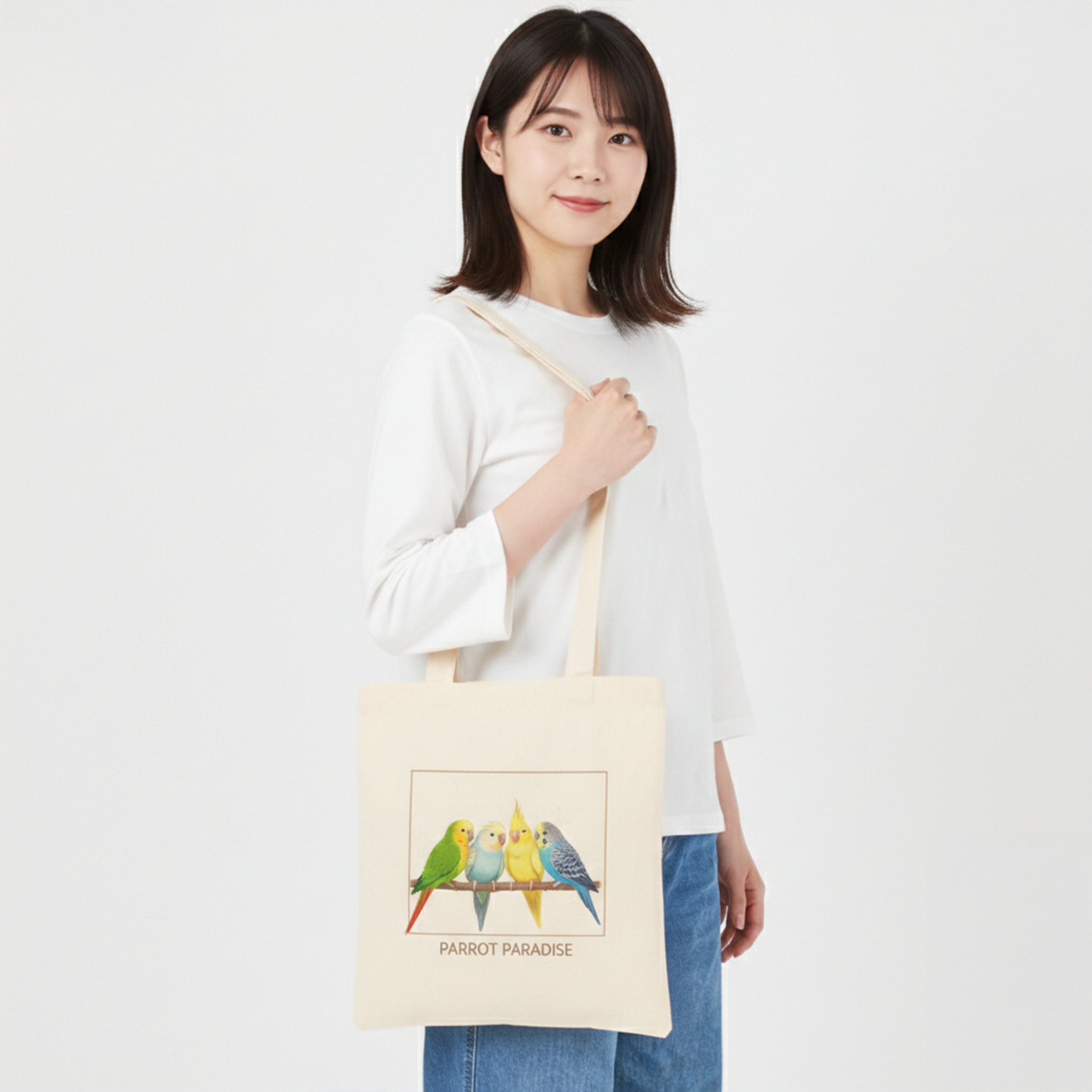 厚手コットンバッグ（M)